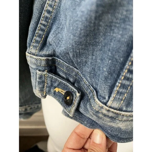 VTG 60s 70s Lee Riders Denim Jean Trucker Jacket PATD 153438 Made in USA Blue